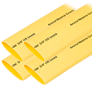 Ancor Heat Shrink Tubing 3/4" x 6" - Yellow - 4 Pieces image 0