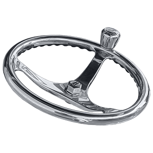 Edson 14.5" SS ComfortGrip Powerwheel Steering Wheel w/PowerKnob image 0