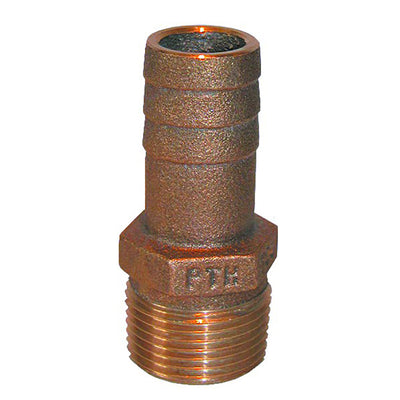GROCO 2" NPT x 2" ID Bronze Pipe to Hose Straight Fitting image 1