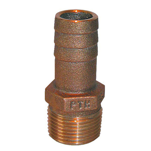 GROCO 2" NPT x 2" ID Bronze Pipe to Hose Straight Fitting image 1