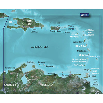 Garmin BlueChart&reg; g3 Vision&reg; HD - VUS030R - Southeast Caribbean - microSD&trade;/SD&trade; image 1