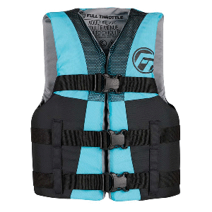 Full Throttle Teen Nylon Life Jacket - Aqua/Black image 0
