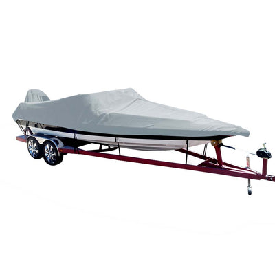 Carver Poly-Flex II Styled-to-Fit Boat Cover f/18.5' Ski Boats with Low Profile Windshield - Grey image 1