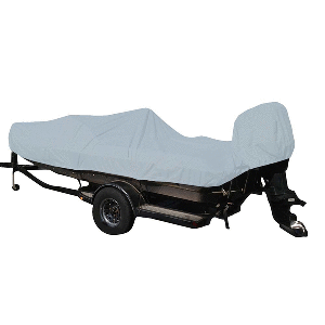 Carver Poly-Flex II Styled-to-Fit Boat Cover f/19.5' Fish &amp; Ski Style Boats w/Walk-Thru Windshield - Grey image 0