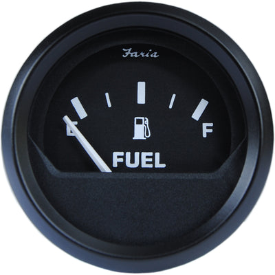 Faria Euro Black 2" Fuel Level Gauge - Metric image 1