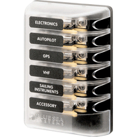 Blue Sea 5018 ST Glass Fuse Block w/out Negative Bus - 6-Circuit