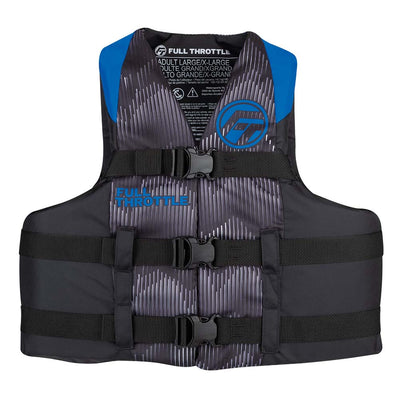 Full Throttle Adult Nylon Life Jacket - 2XL/4XL - Blue/Black image 1