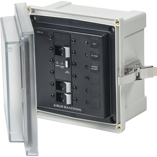 Blue Sea 3122 - SMS Panel Enclosure w/ELCI (16A) &amp; 2 Branch (8A) - 230V AC image 1