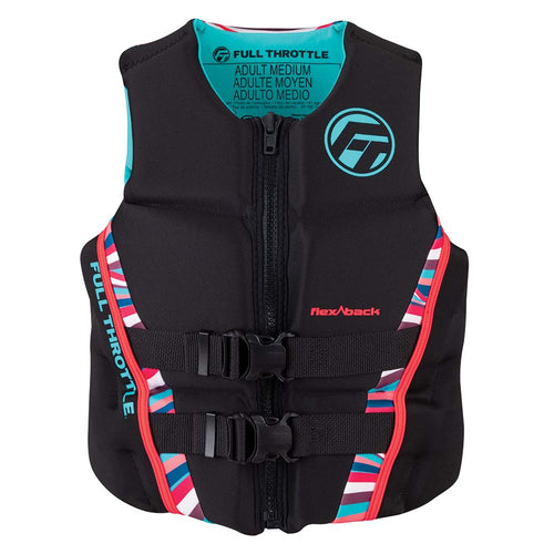Full Throttle Rapid-Dry Flex-Back Women’s Life Vest – Pink/Black (XS)