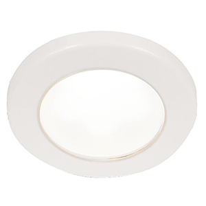 Hella Marine Euroled 75 3" Round Screw Mount Down Light - White Led - White Plastic Rim - 24V