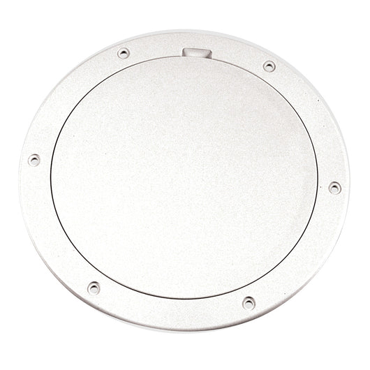 Beckson 6" Smooth Center Pry-Out Deck Plate - White image 1