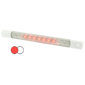 Hella Marine Surface Strip Light W/switch - White/red Leds - 12v