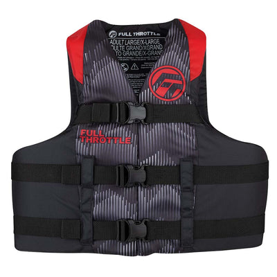 Full Throttle Adult Nylon Life Jacket - 4XL/7XL - Red/Black image 1