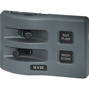 Blue Sea 4303 WeatherDeck&reg; 12V DC Waterproof Switch Panel - 2 Position image 0