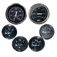 Faria Chesapeake Black GPS Speedometer Set - Inboard Motors
