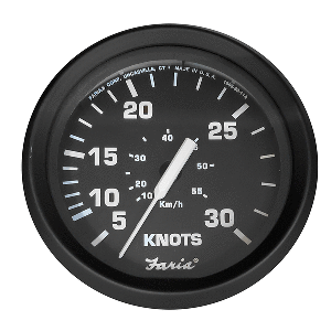 Faria Euro Black 4" Speedometer - 30 Knot (Pitot) image 0