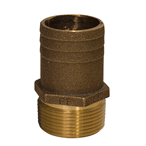 Groco 1/2" Npt X 3/4" Bronze Full Flow Pipe To Hose Straight Fitting