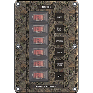 Blue Sea 4325 Circuit Breaker Switch Panel - 6 Position Camo