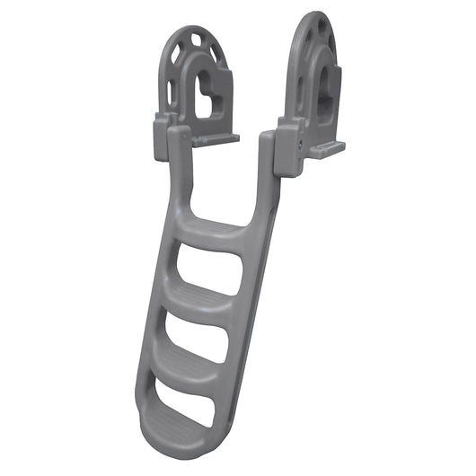 Dock Edge Stand-Off Flip-Up Polyethylene Roto Molded 4-Step Dock Ladder - Grey image 1
