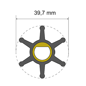 Albin Group Premium Impeller Kit - 39.7 x 12 x 19.2mm - 6 Blade - Single Flat Insert image 0