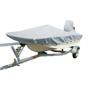 Carver Sun-DURA&reg; Styled-to-Fit Boat Cover f/13.5' Whaler Style Boats with Side Rails Only - Grey image 0