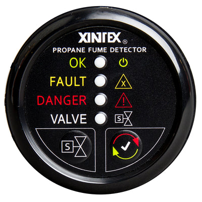 Fireboy-Xintex Propane Fume Detector w/Automatic Shut-Off &amp; Plastic Sensor - No Solenoid Valve - Black Bezel Display image 1