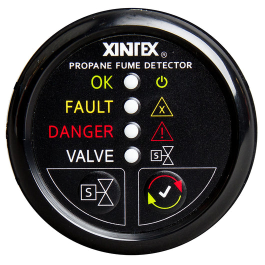 Fireboy-Xintex Propane Fume Detector w/Automatic Shut-Off &amp; Plastic Sensor - No Solenoid Valve - Black Bezel Display image 1
