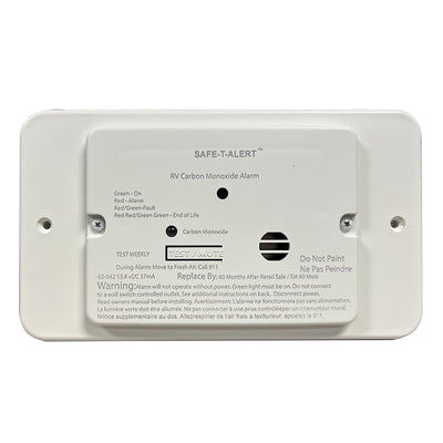 Safe-T-Alert 62 Series RV Carbon Monoxide - White - Flush Mount - 12V w/Trim Ring image 1