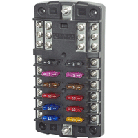 Blue Sea 5031 St Blade Fuse Block W/O Cover - 12 Circuit W/Negative Bus