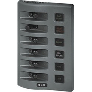 Blue Sea 4306 Weatherdeck Water Resistant Fuse Panel - 6 Position - Grey