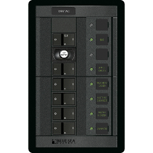 Blue Sea 1503 - 360 Panel - ELCI + 5 Position 120V AC Flat Rocker image 0