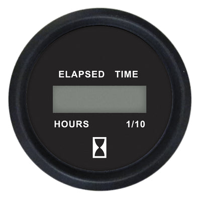 Faria Euro Black 2" Digital Hourmeter Gauge image 1
