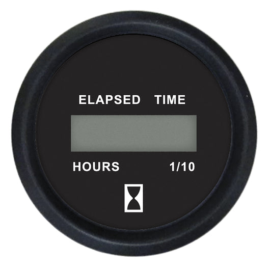 Faria Euro Black 2" Digital Hourmeter Gauge image 1