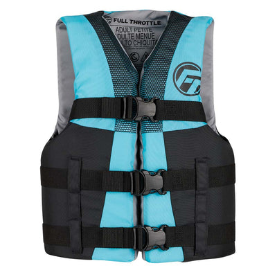Full Throttle Teen Nylon Life Jacket - Aqua/Black image 1