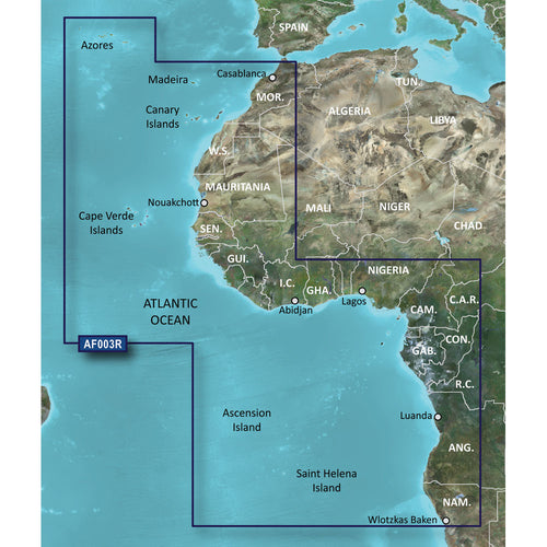Garmin Bluechart® G3 Hd - Hxaf003r - Western Africa - Microsd™/Sd™
