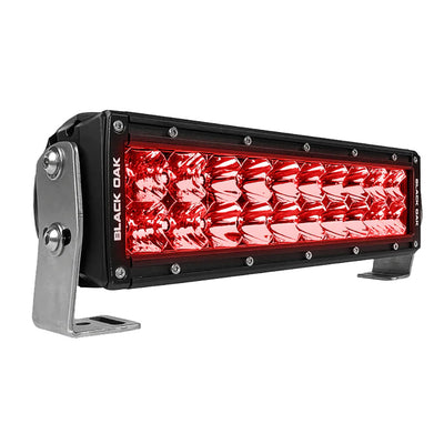 Black Oak 10" Red LED Predator Hunting Light Bar - Combo Optics - Black Housing - Pro Series 3.0 image 1