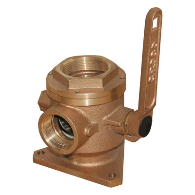 GROCO 1-1/4" Safety Seacock w/1" Side Port image 1