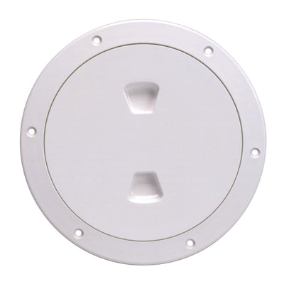 Beckson 6" Smooth Center Screw-Out Deck Plate - White image 1