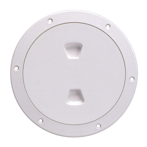 Beckson 6" Smooth Center Screw-out Deck Plate - White