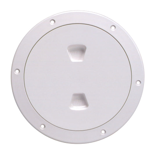Beckson 6" Smooth Center Screw-Out Deck Plate - White image 1