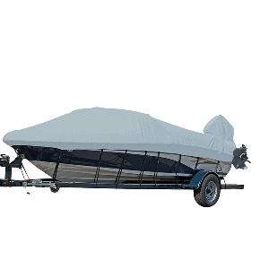 Carver Sun-Dura® Styled-To-Fit Boat Cover F/24.5' V-Hull Runabout Boats W/Windshield & Hand/Bow Rails - Grey
