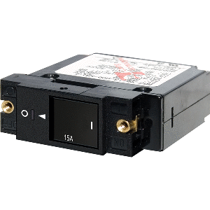 Blue Sea 7428 Single Pole Small Case 2" Slot Reset Rocker Circuit Breaker  -  15 Amp image 0
