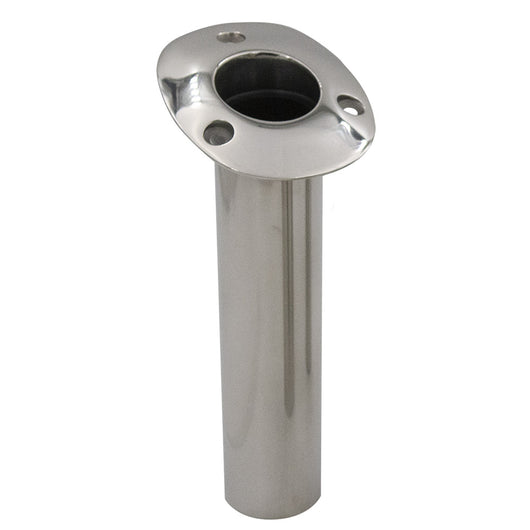 C.E. Smith 70 Series Standard Flush Mount Rod Holder - 15 Degree - Stainless Steel - Gimbal Bar Bottom - Black Liner image 1