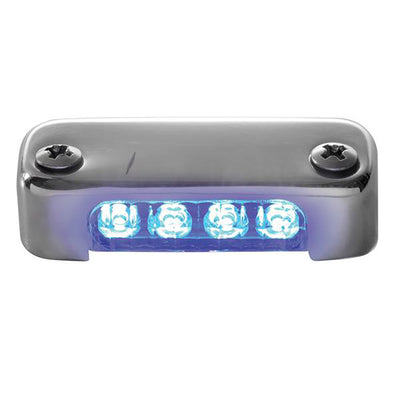 Attwood Blue LED Micro Light w/Stainless Steel Bezel &amp; Vertical Mount image 1