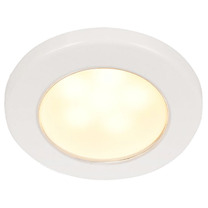 Hella Marine Euroled 75 3" Round Screw Mount Down Light - Warm White Led - White Plastic Rim - 12v