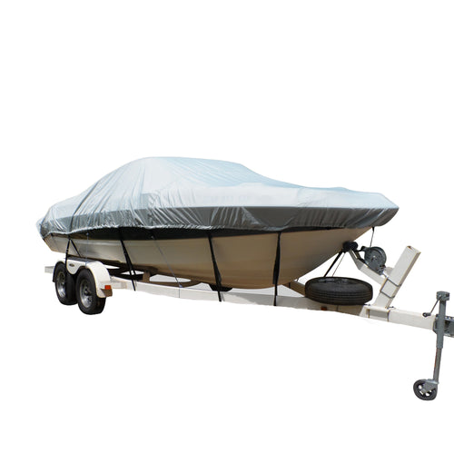 Carver Flex-Fit™ PRO Polyester Size 3 Boat Cover F/ Fish & Ski Boats I/O Or O/B & Wide Bass Boats - Grey