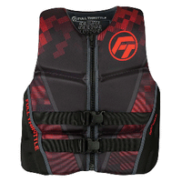 Full Throttle Men's Rapid-Dry Flex-Back Vest - Black/Red - Medium