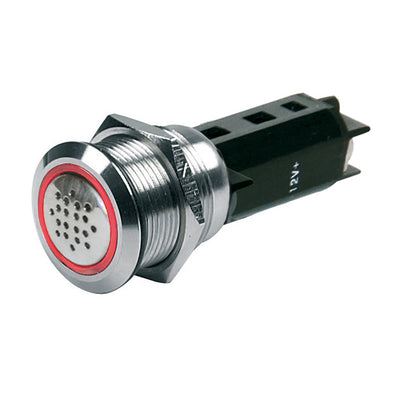 BEP 12V Buzzer w/Red LED Warning Light - Stainless Steel image 1