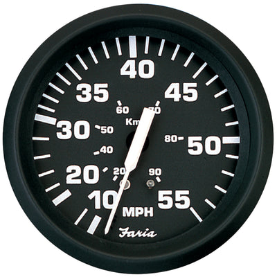 Faria Euro Black 4" Speedometer - 55MPH (Pitot) image 1