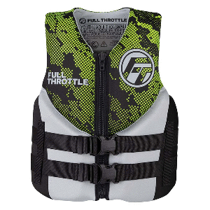Full Throttle Junior Hinged Neoprene Life Jacket - Green image 0